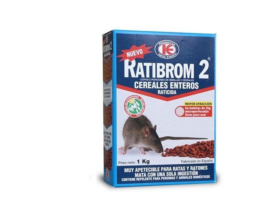 RATIBROM 2 Isca de Cereais Contra Ratos e Camundongos 1 kg