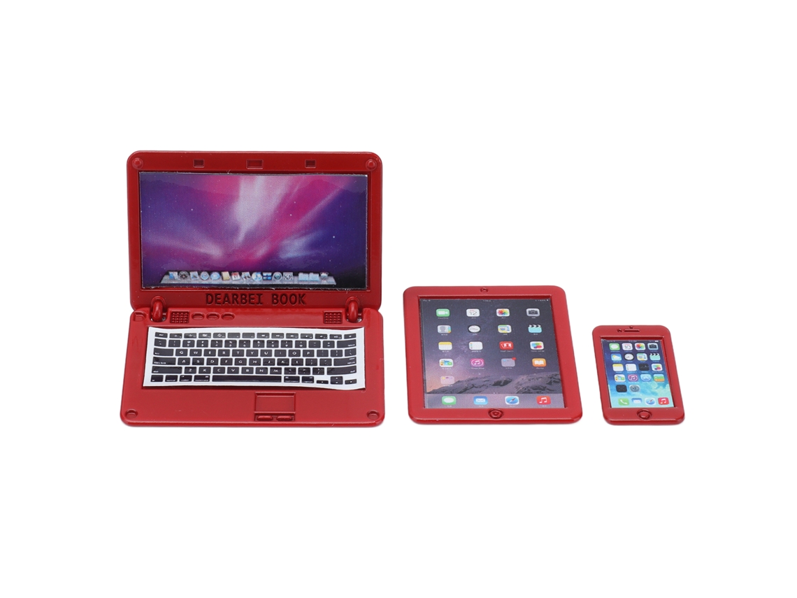 Ats-3pcs Mini Computador Teléfono Tableta Para Muñecas Accesorios Casa De Muñecas 1/6 1/12 Pj-500-xh-09