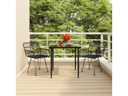 Conjunto de comedor de jardín de 3 piezas DKD Home Decor en mimbre negro PE