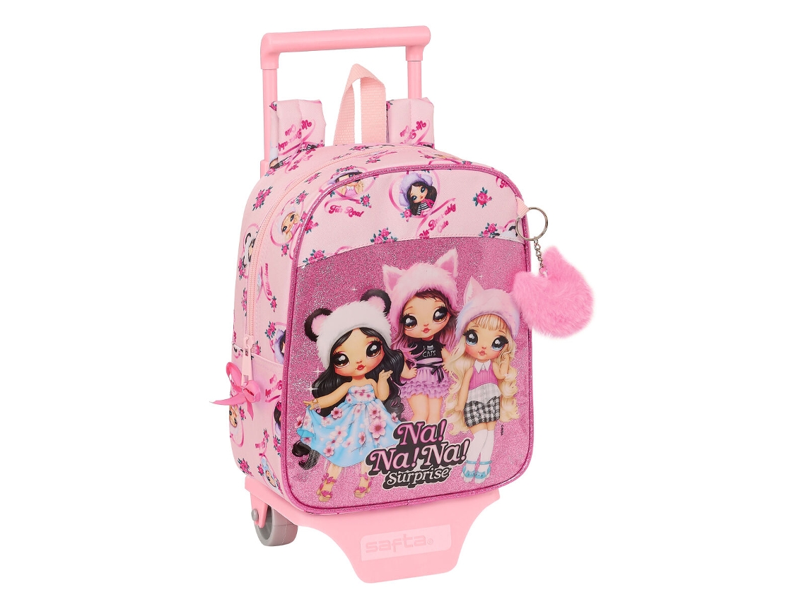 Mochila Escolar con Ruedas NA!NA!NA! SURPRISE Fabulous (Rosa - Poliéster 300D)
