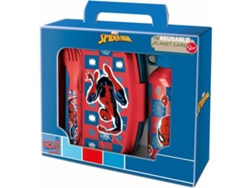 Set de pícnic Spiderman Midnight Flyer Sandwichera 400 ml Cubiertos Botella Aluminio