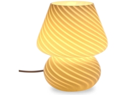Lámpara Hongo Lámparas De Mesita De Noche De Vidrio Translúcido Murano Estilo Vintage Rayado Pequeño Hongo Nocturno Decoración Yizhood