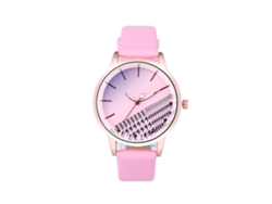 Reloj De Pulsera De Cuarzo Para Mujer Con Esfera Redonda, Elegante, Informal, Rosa.