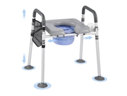 Conjunto de asiento y silla de inodoro ajustable 3 en 1 hasta 227 kg Tekmaquinas