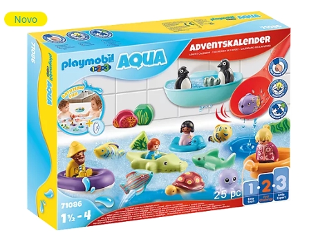 PLAYMOBIL Calendario de Adviento - 1.2.3 Diversión en el baño (18 meses años - 25 Piezas)