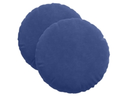 Cojines para asiento, 2 unidades, color azul policía, Ø 40 x 13 cm, terciopelo, HARLANV1