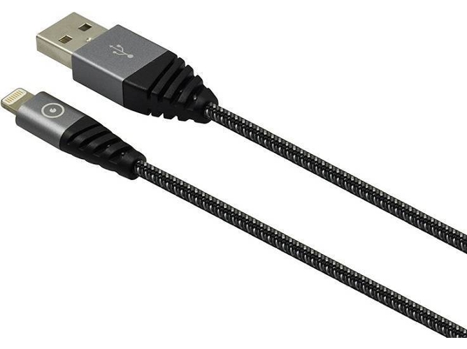 Cable MUVIT Tiger (USB - Lightning - 1.2 m - Negro) — Lightning | 2,4 A