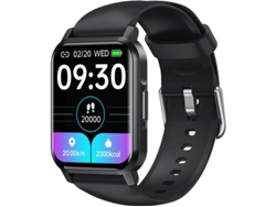 Reloj inteligente Bestvite con monitor de actividad física, presión arterial, frecuencia cardíaca, pasos y resistente al agua (negro)