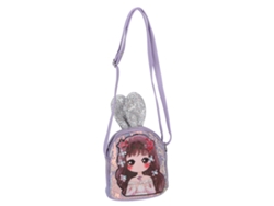 Bolsa Infantil Menina Glitter Lantejoulas Mochila Messenger Cute Couro Pu Roxo
