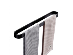 Toallero de pared de aleación de aluminio negro para baño y cocina (40 cm) | Gusshious