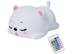 Lámpara De Gato Dormido Con Control Remoto Silicona Kitty Luz Nocturna Para Niños Bebés Niñas Recargable Linda Luz Nocturna Kawaii Yizhood