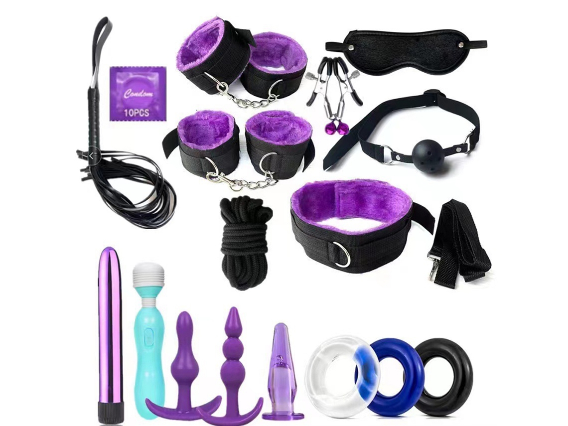 Set De Juego Sm Para Parejas 14 Piezas Cuero Pu Ataduras Juguete Erótico Adultos
