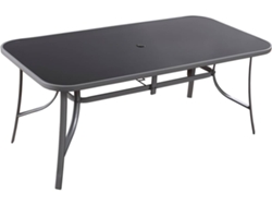 Mesa de Jardín HABITAT ET JARDIN Cordoba (Plateado - Acero y Vidrio - 180x90x72 cm)