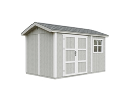 Caseta de jardín de primera calidad de 8,68 m² (alto x ancho x alto): 252 x 250 x 412 cm, con suelo y baldosas bituminosas Timbela M914a, color gris tundra.