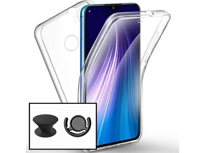 Funda + PopSocket + Soporte Samsung A20s 360° Impact Protection (Transparente)