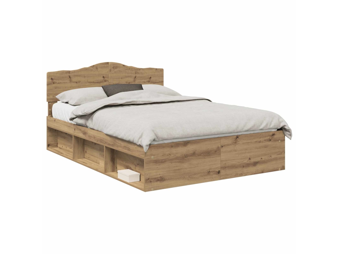 Maison Exclusive - Estructura De Cama Con Cabecera Roble Artesanal 150 X 200 Cm