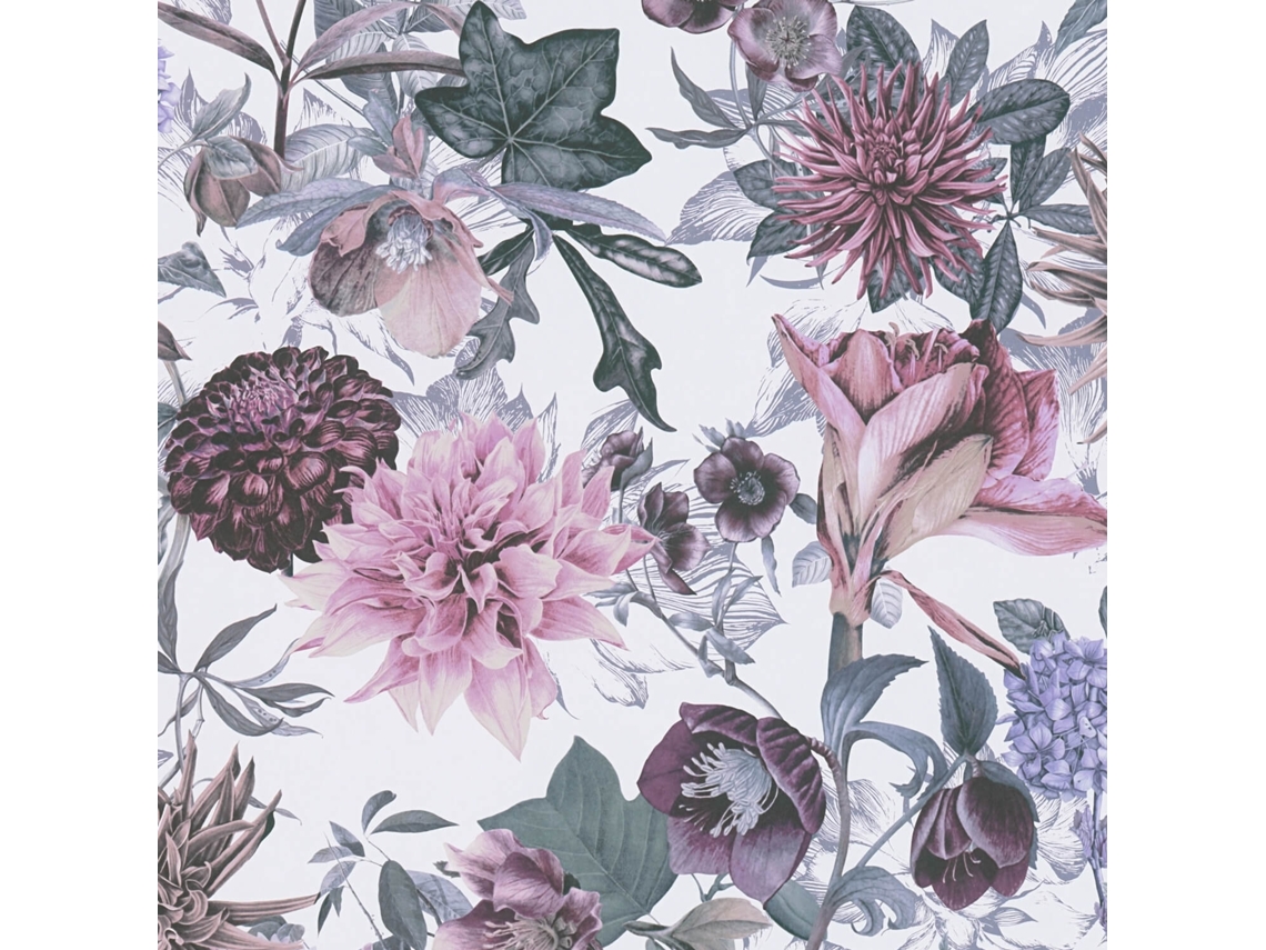 381752 Gu Papel De Pared Con Flores Liso Mate 5,33 M2 Profhome