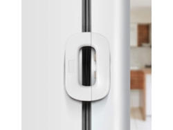 Cerradura para refrigerador con adhesivo fuerte, doble botón, blanca, seguridad infantil ZYBLSSBB