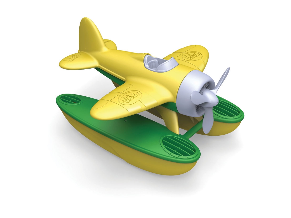 Hidroavión amarillo de Green Toys, juguete sostenible.