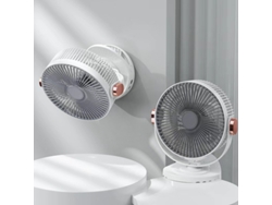 Mini Ventilador Con Clip, Blanco, 8 Pulgadas, Recargable, 2000 Mah