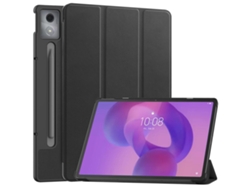 Funda Para Lenovo Idea Tab Pro Textura 3 Pliegues Soporte De Cuero Inteligente Para Tablet Zruxe (negra)