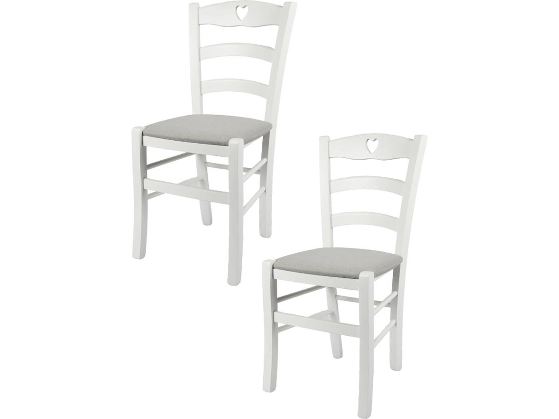 Conjunto de 2 Cadeiras T M C S Cuore 252LBI-NL024 (Branco - 88x43x46 cm - Madeira)
