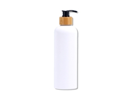 Botellas de bomba recargables antideslizantes para ducha y lavabo, dispensador de líquido duradero con diseño elegante y bomba de bambú natural, Dis