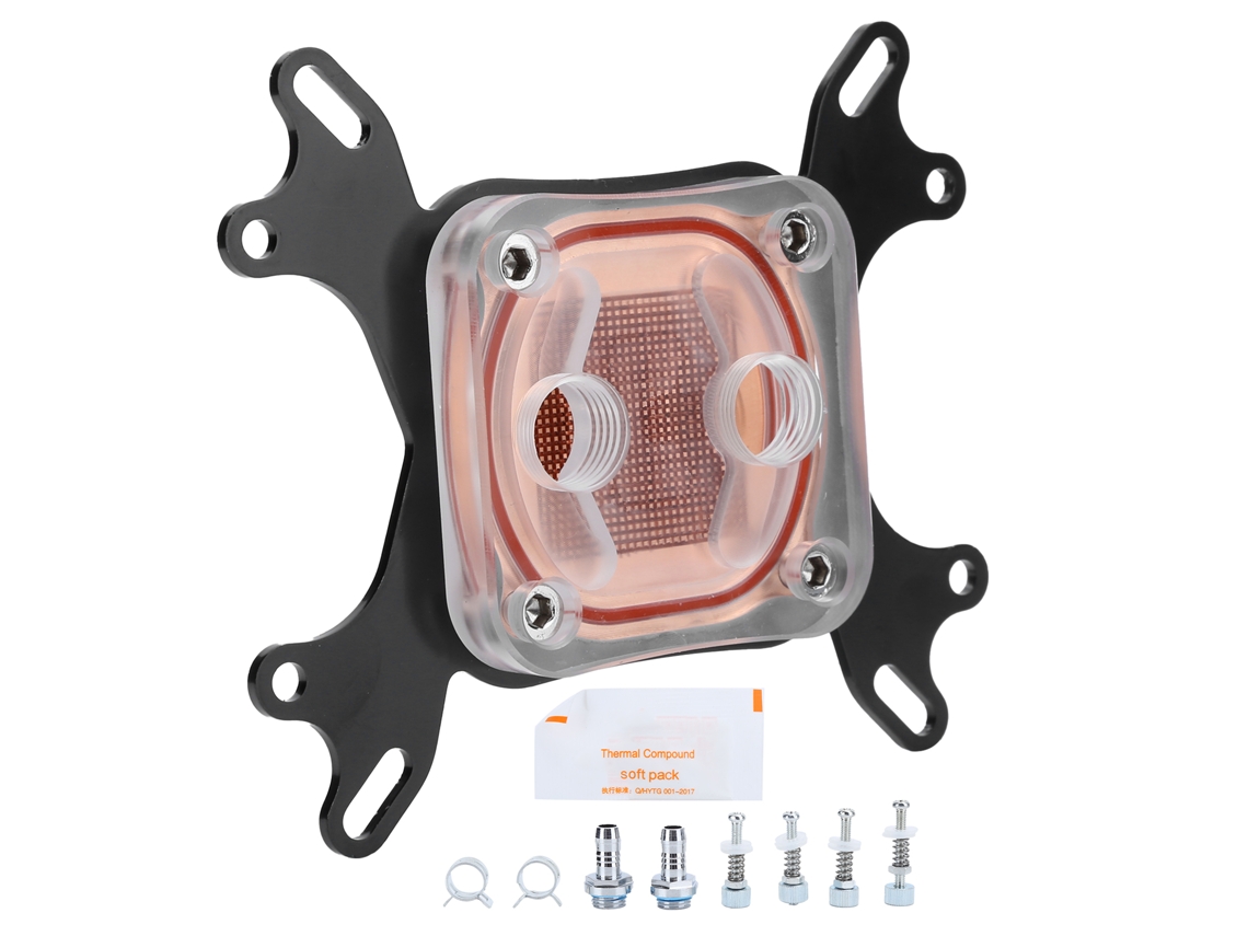Bloque De Refrigeración De Agua Para Cpu Con Tapa Transparente, Enfriador Universal Para Amd/intel