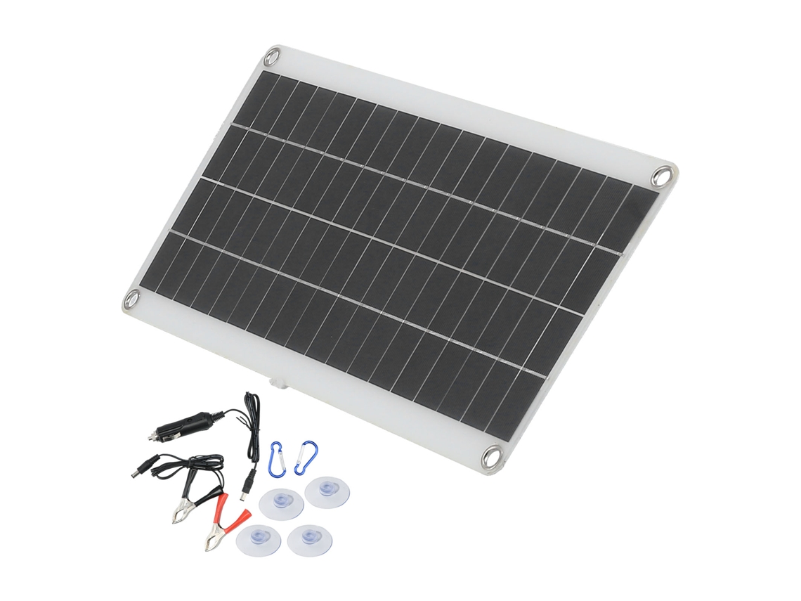 Panel Solar Policristalino De 20 W, Cargador Usb Dual Con Salida De 18 V Para Teléfonos Móviles Y Uso De Emergencia.