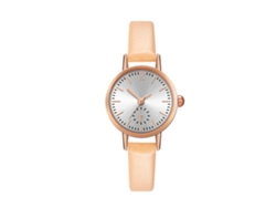 Reloj De Pulsera De Cuarzo Para Hombre/mujer Con Correa De Pu, Estilo Moderno, Blanco/beige.