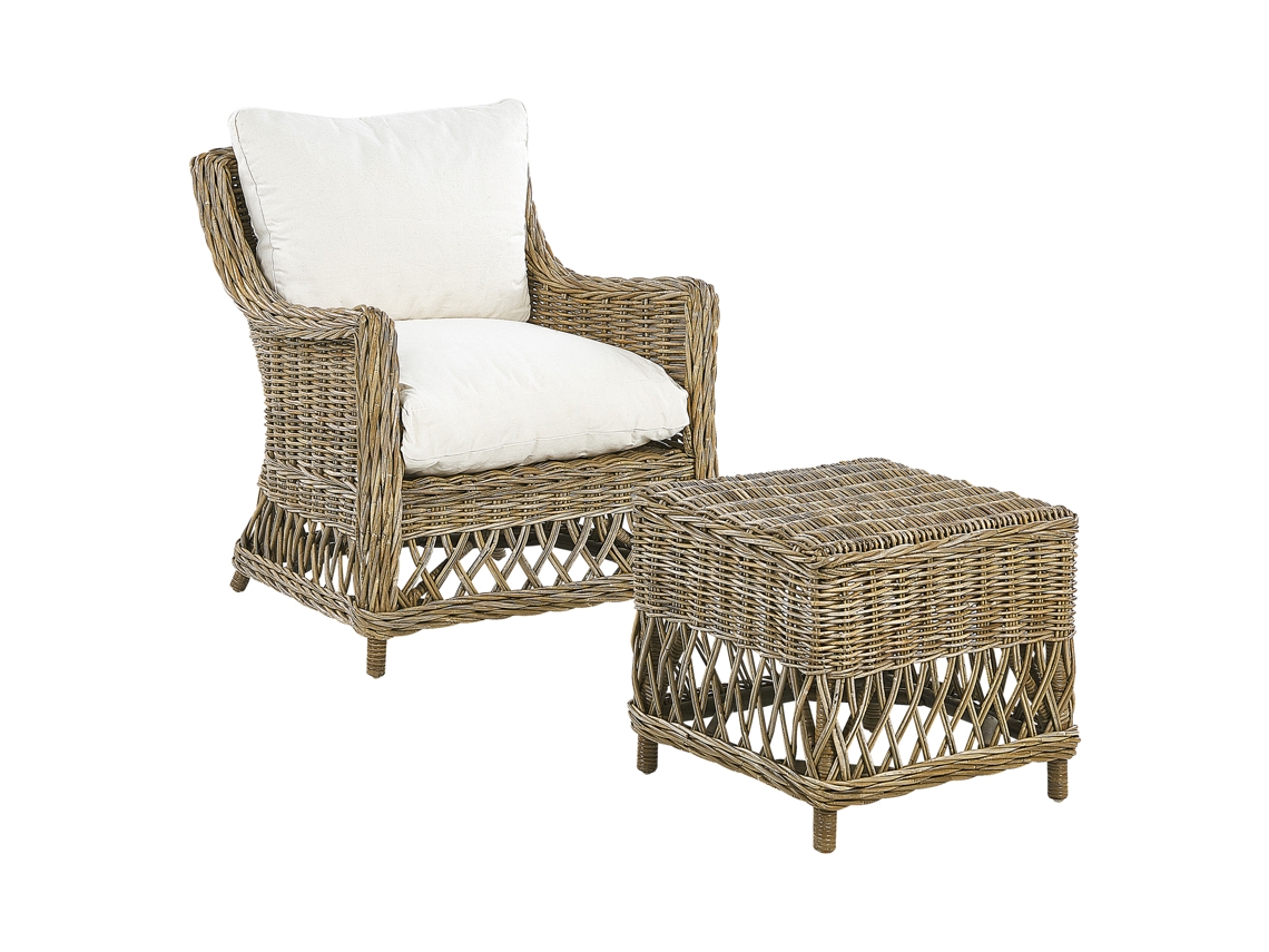 Silla de jardín BELIANI Ribolla de Ratán Natural 66x70x78