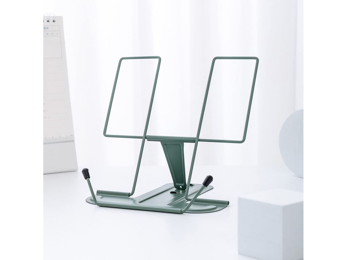 2026-soporte De Libros Ajustable Linjou, Portátil De Metal Para Mesa (verde Morandi)