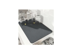 Alfombra Secaplatos Cocina, Alfombra De Nanofibra Súper Absorbente 40x30cm Gris Lavable En Lavadora