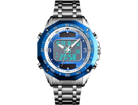 VEANXIN Reloj digital solar resistente al agua para hombre Reloj de pulsera LED-Oro
