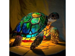 Lámpara De Mesa Con Forma De Animal En Cristal Grabado, Estilo Tortuga, Luz Nocturna Retro Para Niños.