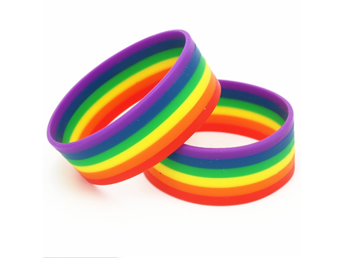 Pulsera de silicona arcoíris para fiesta de orgullo lésbico universal