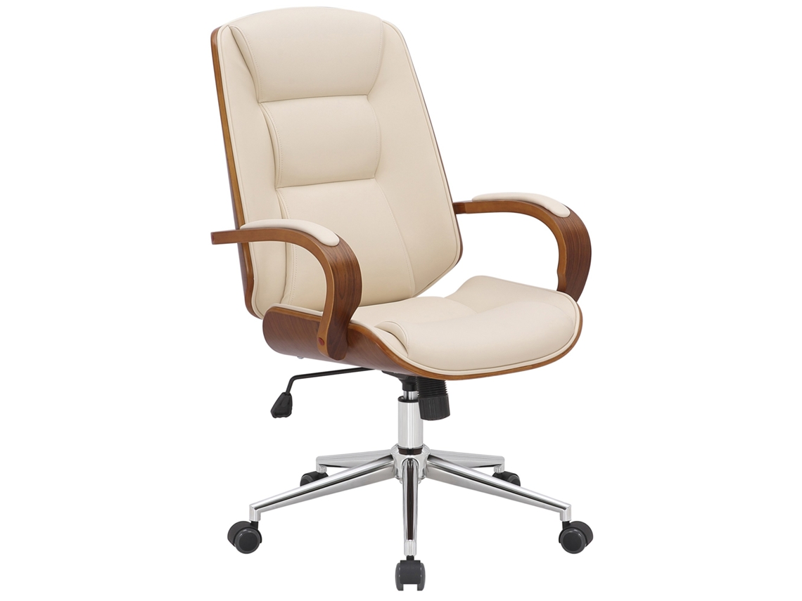 Silla de oficina CLP Yankton nogal/crema