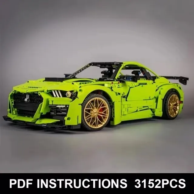 Modelo De Superdeportivo Gt500 Verde A Escala 1:8, Bloques De Construcción, Juguetes Para Armar Uno Mismo