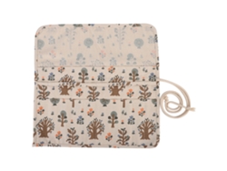 Estuche enrollable grande con estampado floral para bolígrafos y lápices, ideal para organizar y transportar material escolar y artístico.