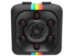 Cámara de seguridad Yizhood Mini HD 1080P con visión nocturna y detección de movimiento para interiores (negra)