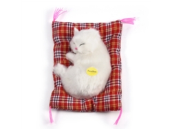 Juguete De Peluche Gatito Dormido Simulación Sonoro Muñeco Relleno Decoración Hogar Blanco