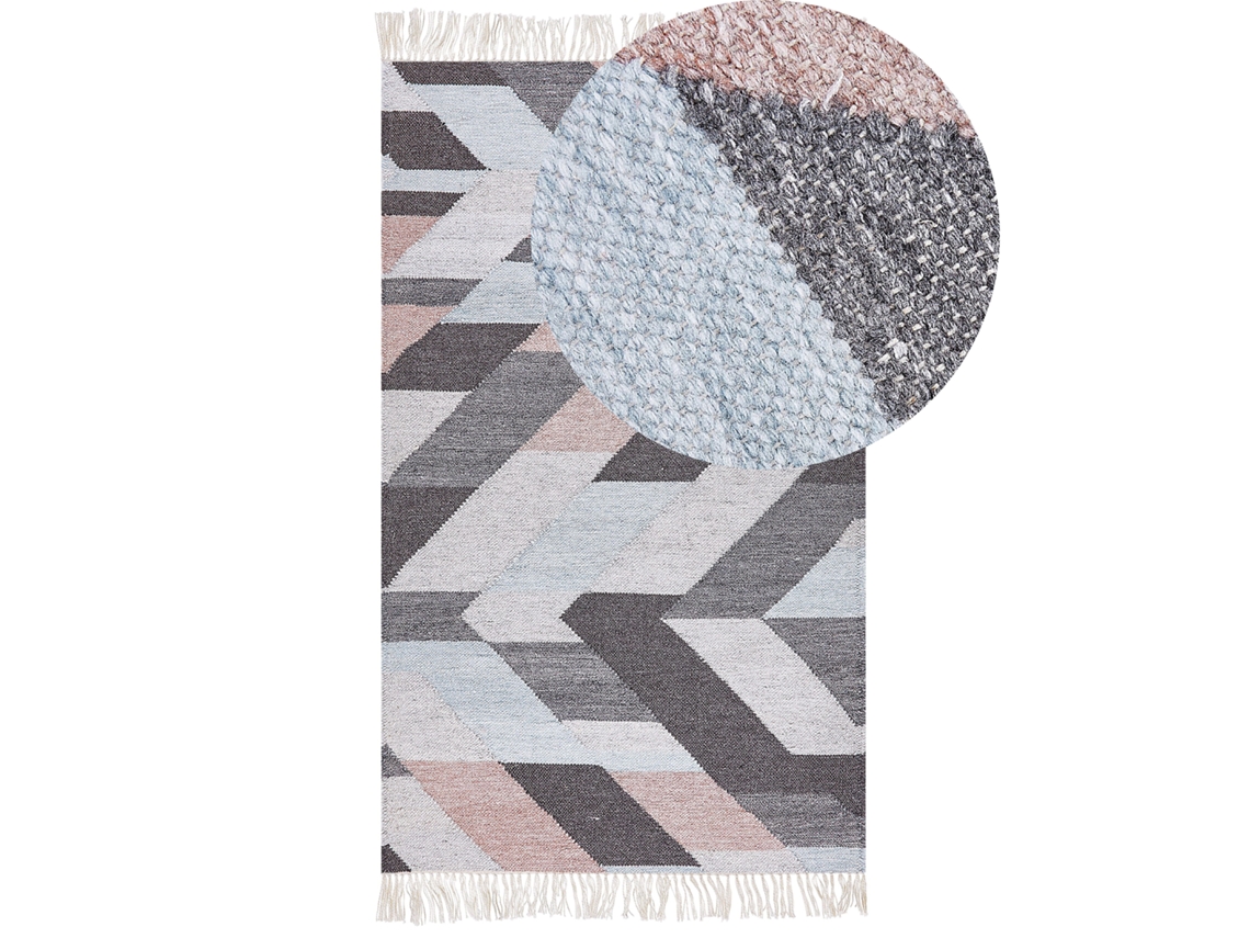 Alfombra BELIANI Nakkas de Yute Multicolor 80x150