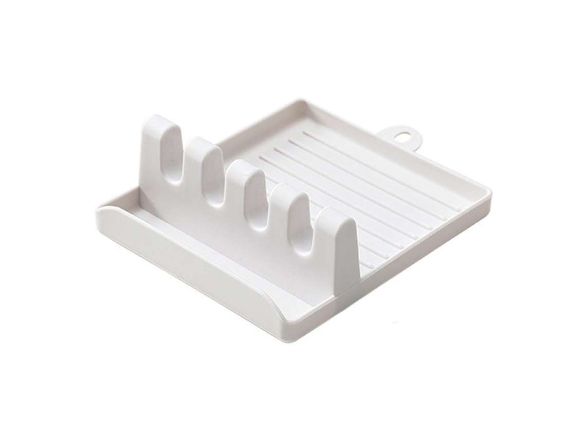 Soporte Multifuncional Para Utensilios, Cucharas, Espátulas Y Tapas De Ollas - Blanco