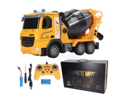 Caminhão Betoneira Rebe-Crummer RC 2.4GHz 11 Canais com Som, Luz e Movimento Livre em Liga Metálica