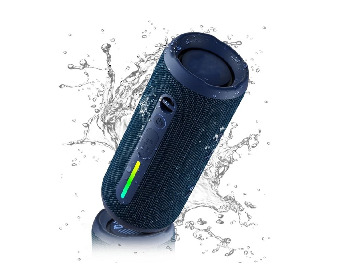 Altavoz Bluetooth portátil, altavoz inalámbrico con sonido estéreo de 24 W, graves extra activos, IPX7, resistente al agua, BT5.3, luces Yizhood