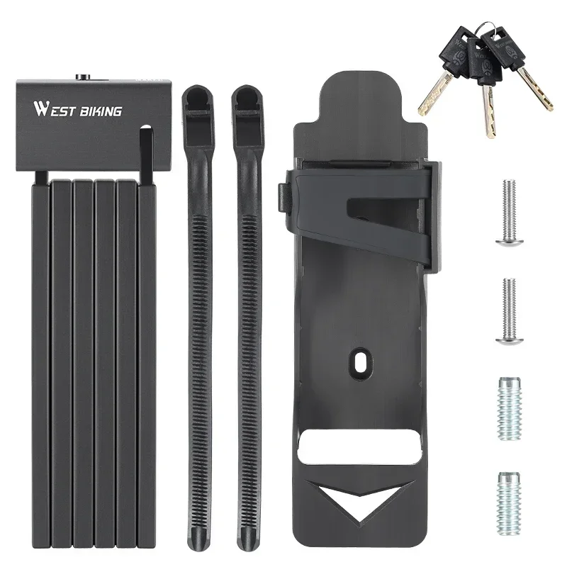 Candado Plegable Para Bicicleta (95 Cm, Negro), Portátil, Seguro Y Antirrobo, Apto Para Motocicletas Y Bicicletas Eléctricas.