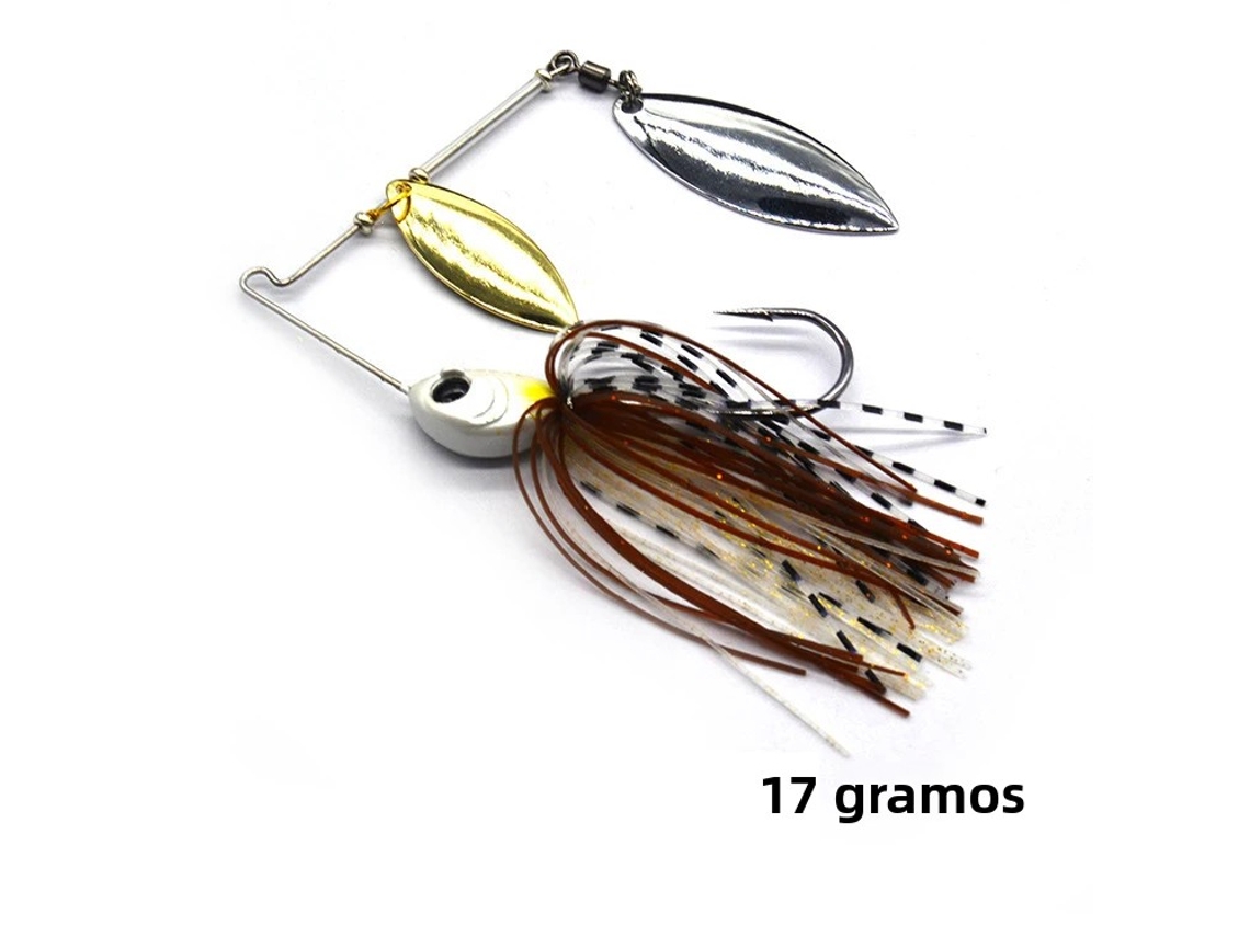1 Señuelo oscilante y giratorio en forma de cuchara con cinta metálica y lentejuelas artificiales. Mdug (tipo 17gd)