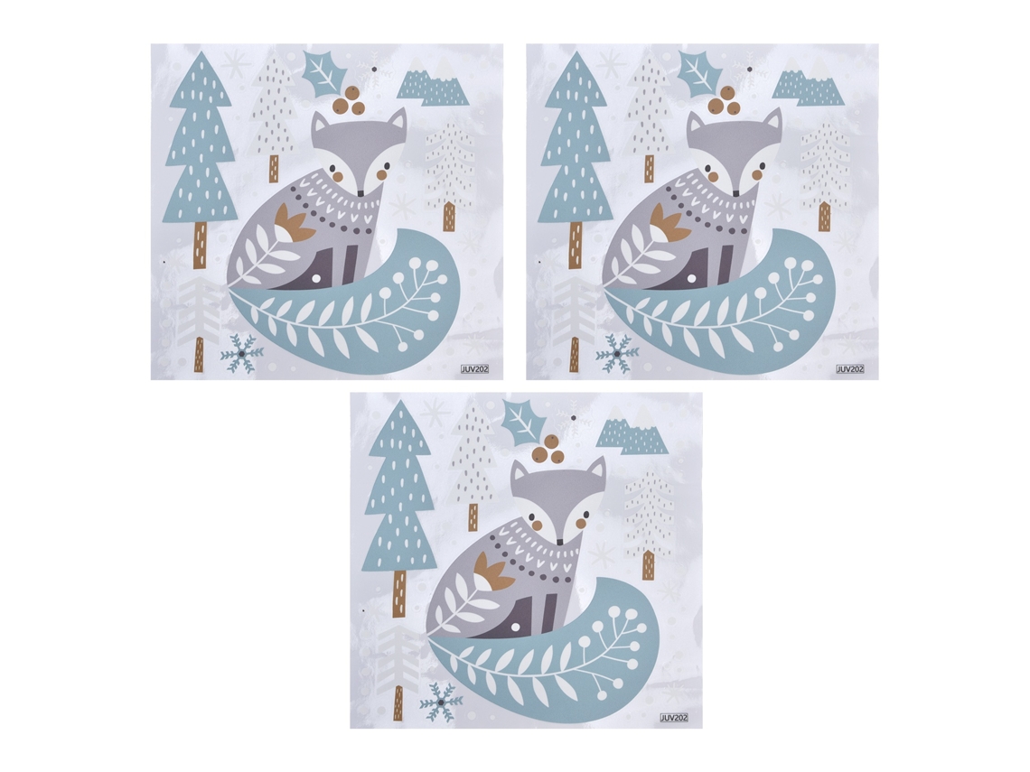 Baok - Juego de 3 pegatinas navideñas para pared con copos de nieve y bosque - Adhesivo electrostático para decorar ventanas, cristales y dormitorios