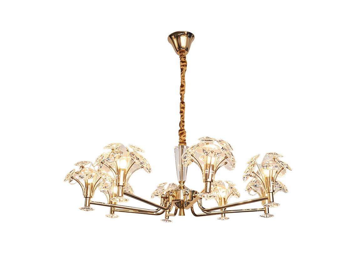 Lámpara De Techo De Cristal Pibaogu Asled-827 (dorado)