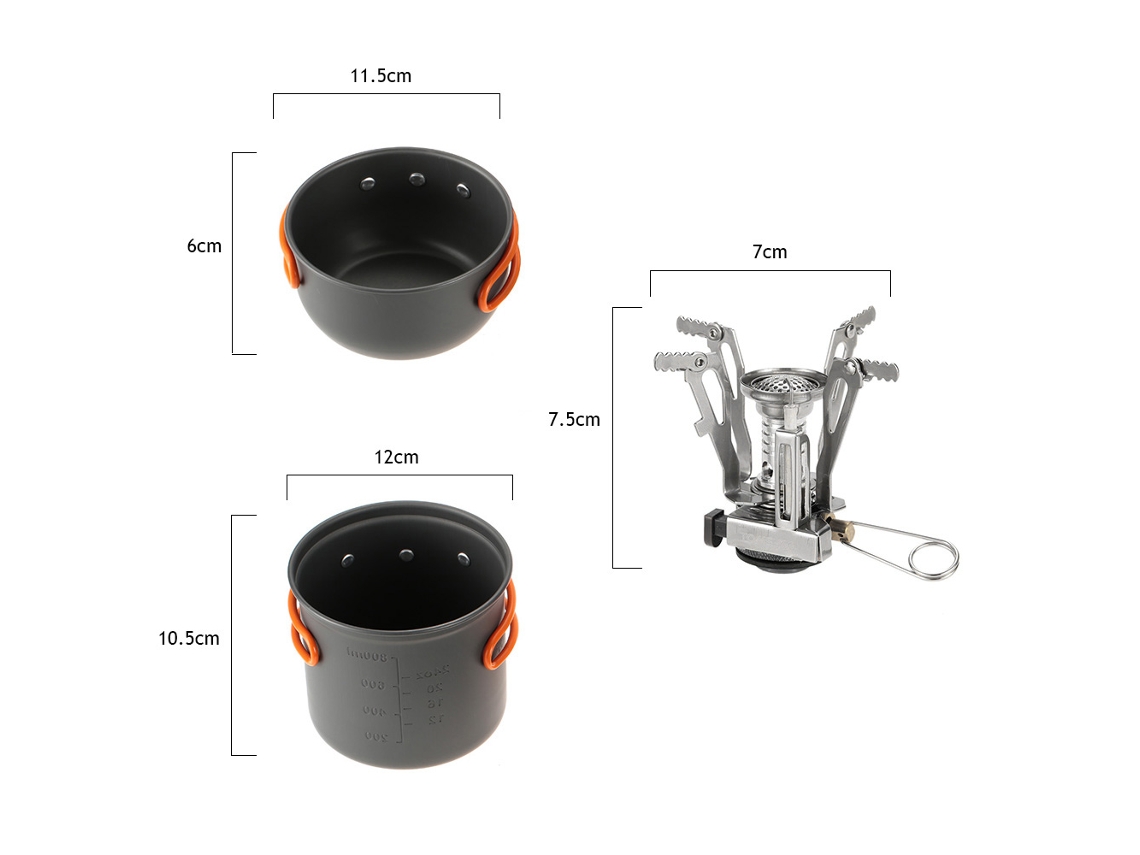 Juego De Cocina Para Exteriores Tomshoo Con Hornillo Pequeño Para Acampar, Hacer Senderismo Y Picnics Ligeros.